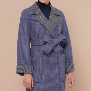 Демісезонне жіноче пальто синє | 19339