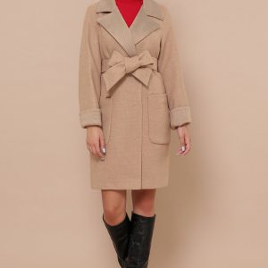 Демісезонне жіноче пальто кемел | 19460