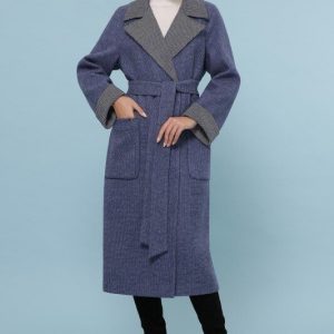 Синее пальто миди | 20845