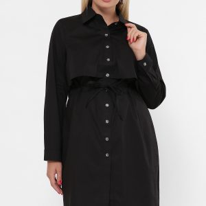 Батальна чорна сукня-сорочка | 26807