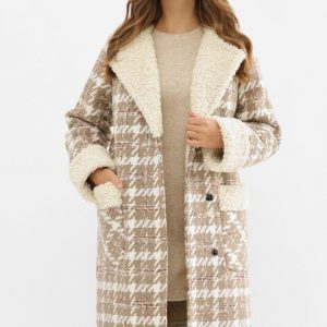 Зимове пальто букле капучино | 36769