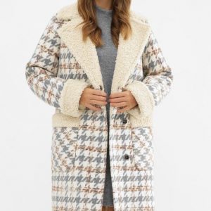 Зимове пальто букле сіре | 36778