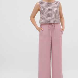 Літні широкі штани рожеві | 41425