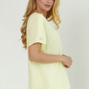 Батальна жовта бавовняна блуза | 45499