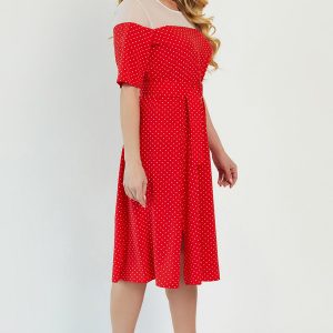 Червона сукня у білу цяточку | 44746