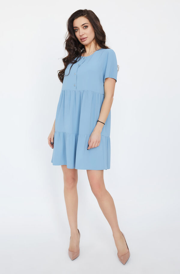 Блакитна літня міні-сукня | 44984
