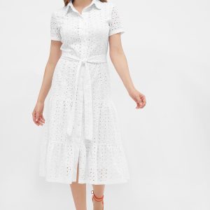 Стильне біле плаття з прошви | 46439