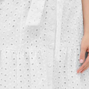 Стильне біле плаття з прошви | 46439