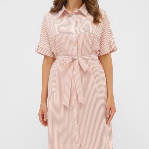 Сукня-сорочка в персикову смужку | 46302