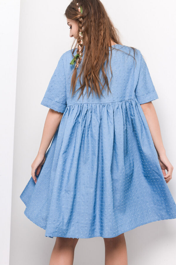 Літнє блакитне плаття вільного крою | 48119