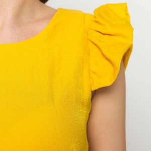 Літнє плаття жовте міді довжини | 48484