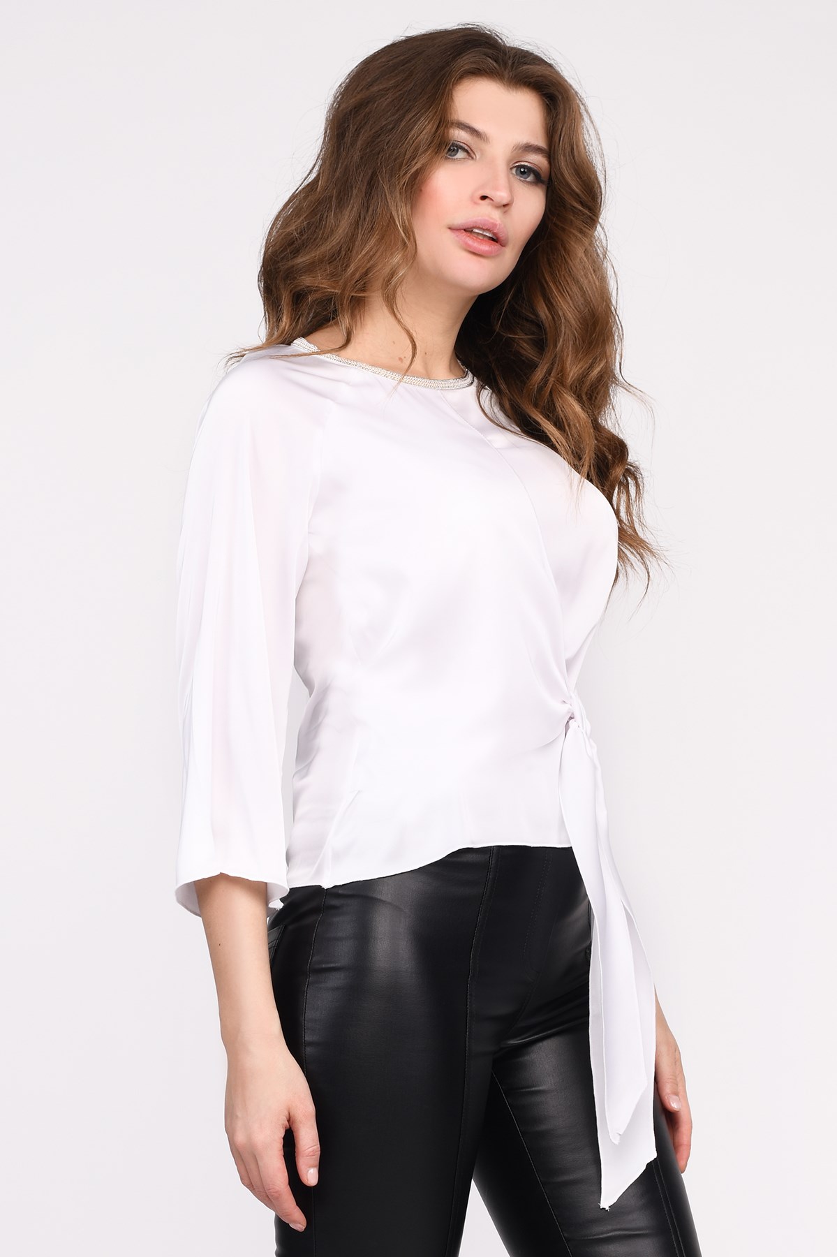 Шовкова біла блузка | 49171