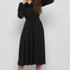 Шовкова сукня-міді чорна | 48846