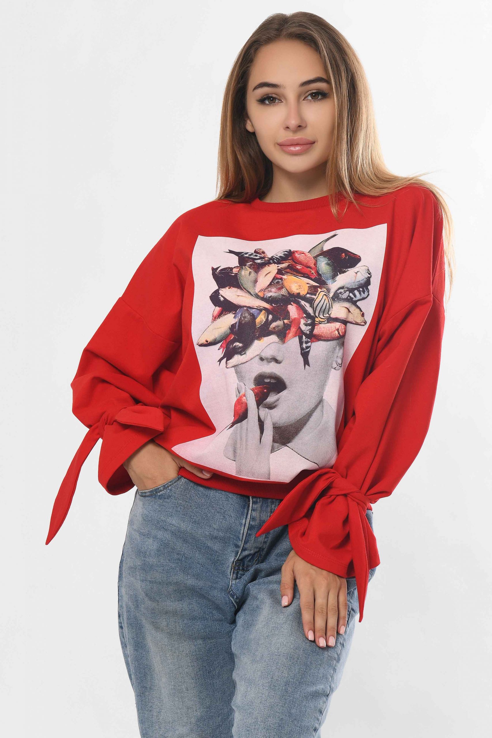 Світшот oversize червоний | 50373 Світшот oversize червоний | 50373