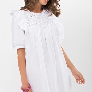 Біле плаття з коротким рукавом | 49947