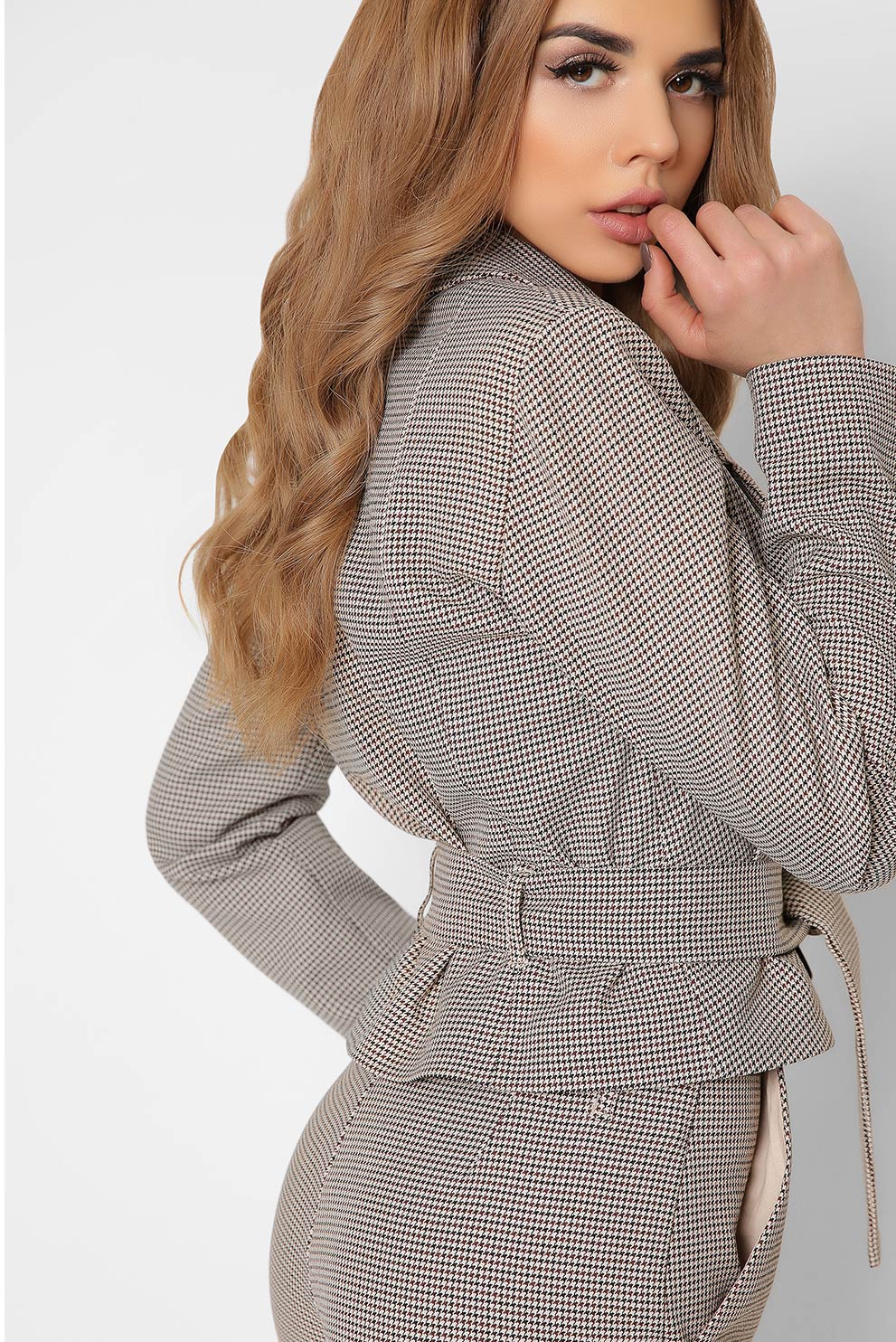 Укорочений піджак бежевий | 49791 Укорочений піджак бежевий | 49791