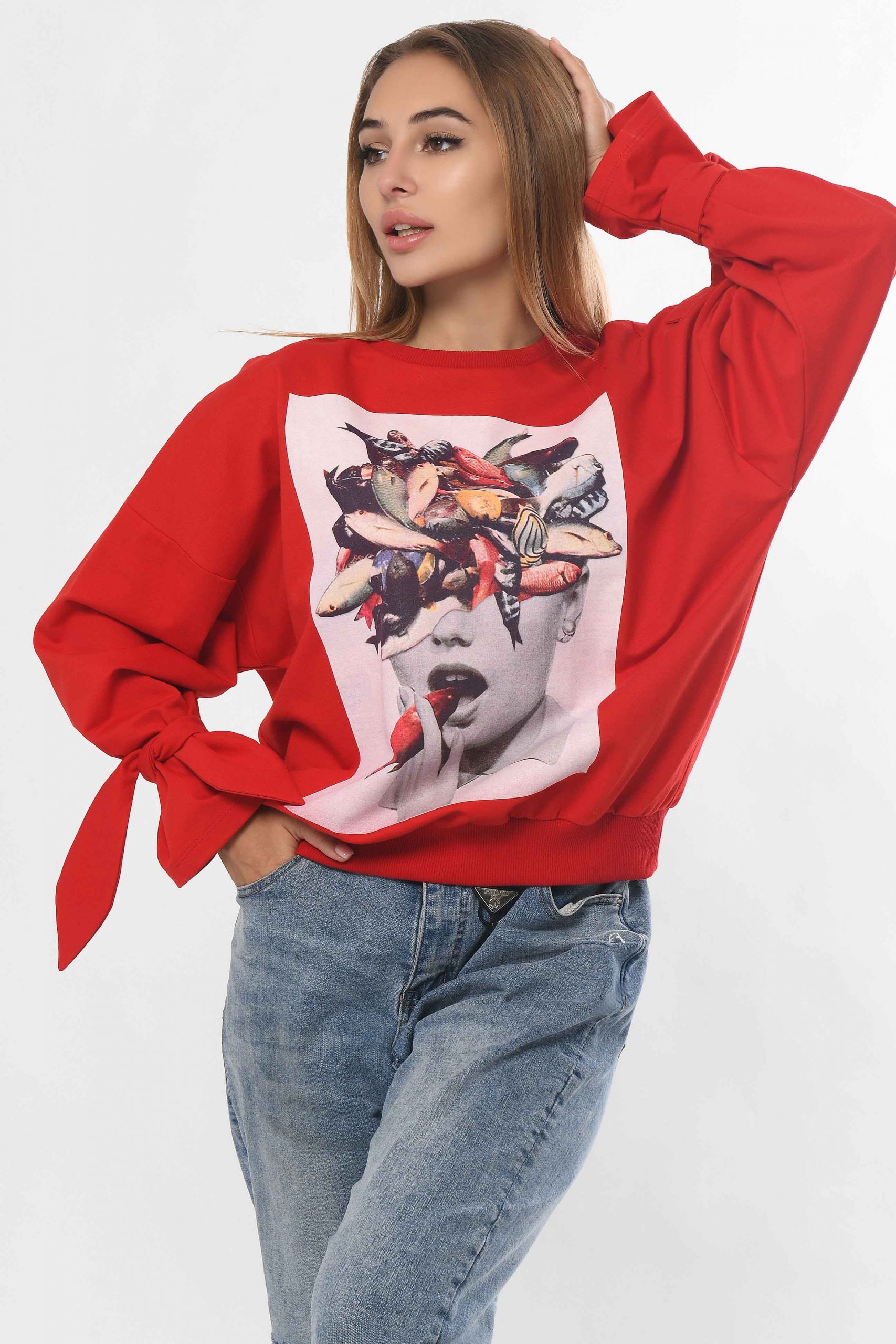 Світшот oversize червоний | 50373 Світшот oversize червоний | 50373