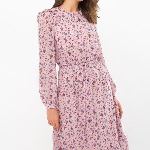 Шифонове плаття рожеве в квітковий принт | 50942