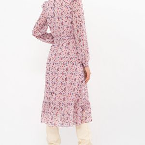 Шифонове плаття рожеве в квітковий принт | 50942