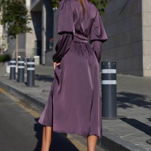 Шовкова сукня на запах фіолетова | 50590