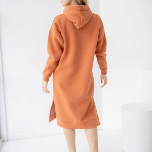 Тепла сукня-худі помаранчева | 51665