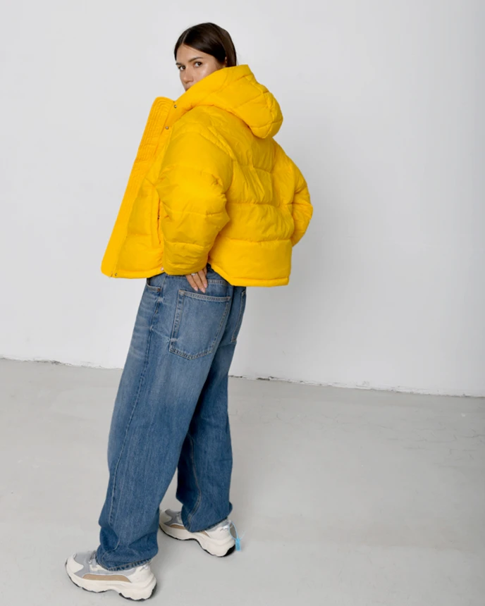 Куртка коротка демісезонна жовта | 55325 Куртка коротка демісезонна жовта | 55325