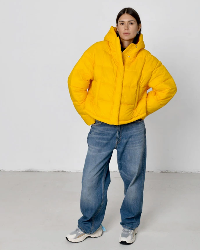 Куртка коротка демісезонна жовта | 55325 Куртка коротка демісезонна жовта | 55325