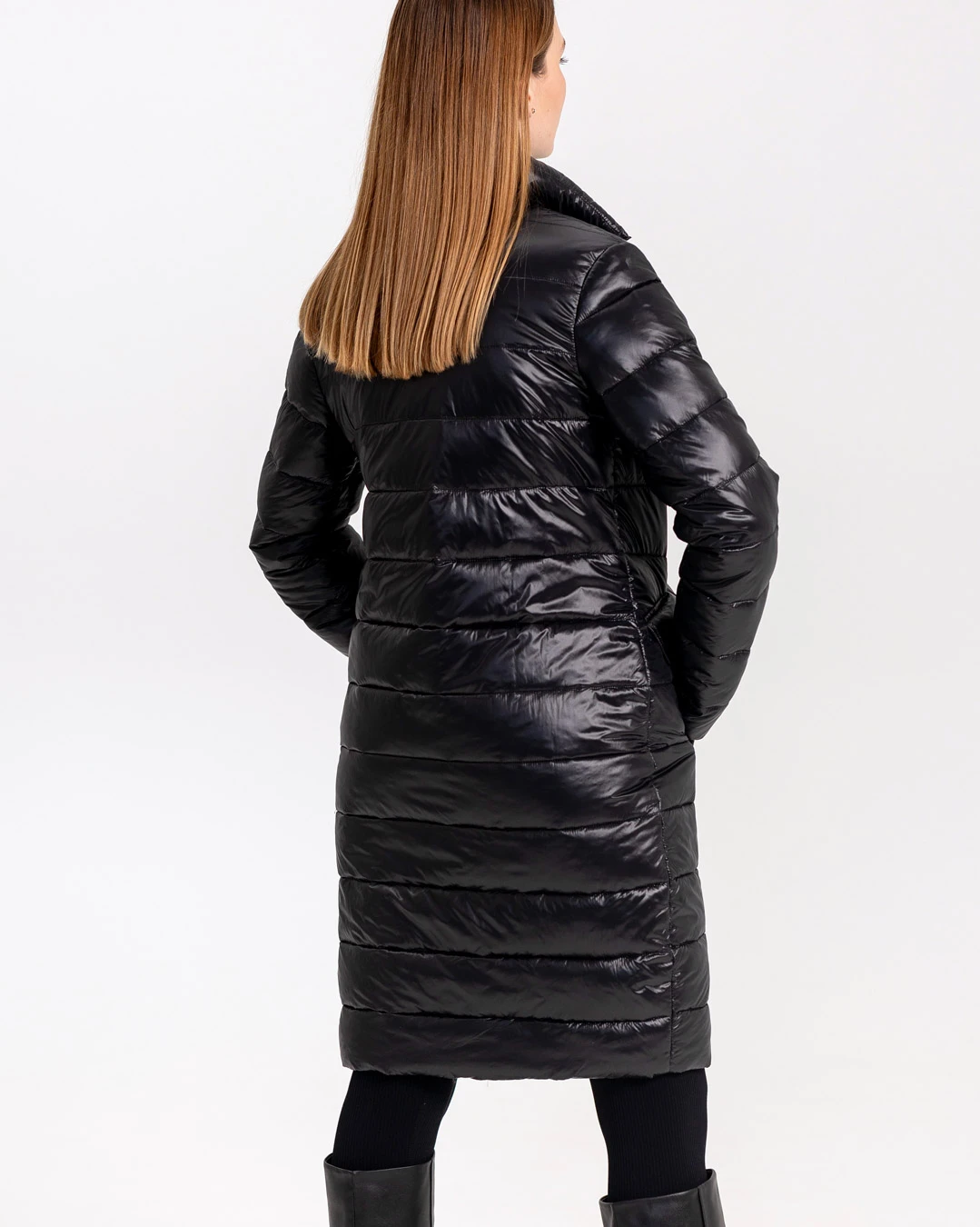 Демісезонна куртка-пальто чорна | 55069