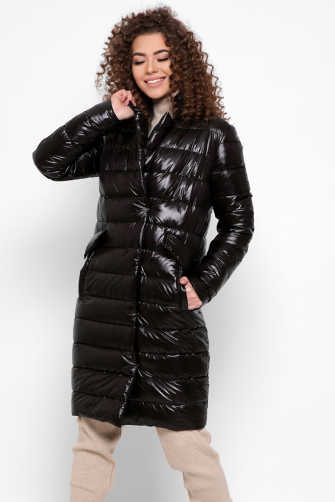 Демісезонна куртка-пальто чорна | 55069