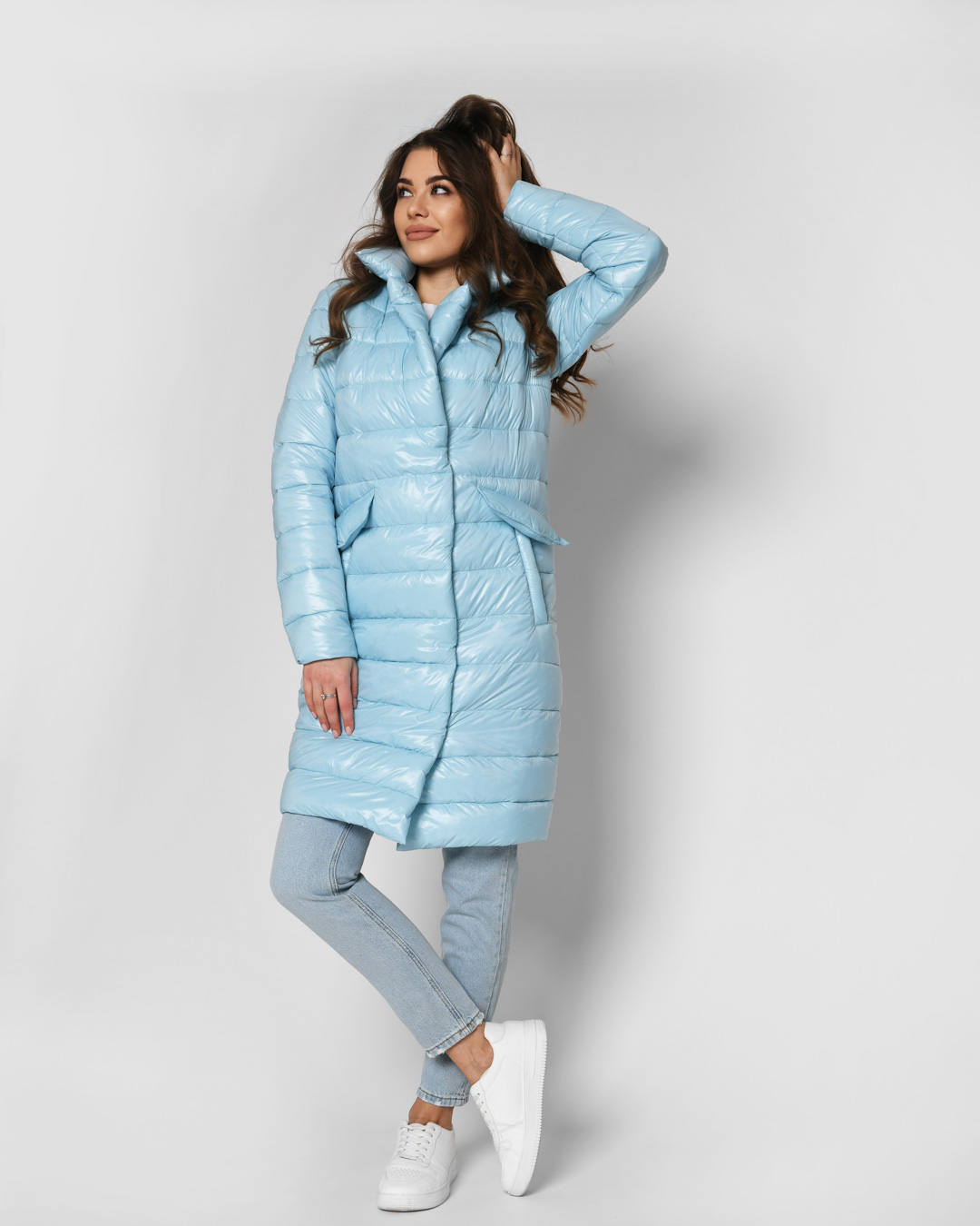 Демісезонна куртка-пальто блакитна | 55060 Демісезонна куртка-пальто блакитна | 55060
