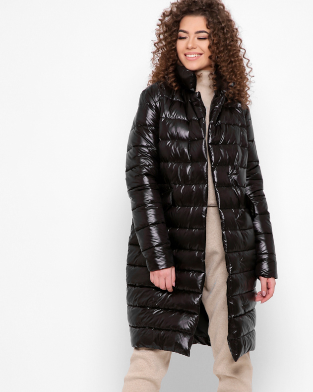 Демісезонна куртка-пальто чорна | 55069