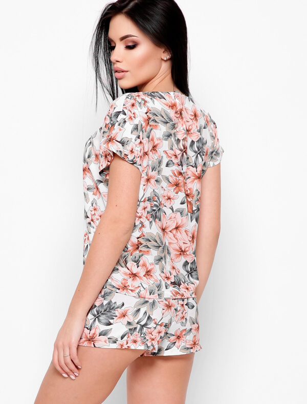 Піжамний костюм в принт хакі-теракот | 56445