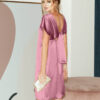 Коктейльна атласна сукня рожева | 58960