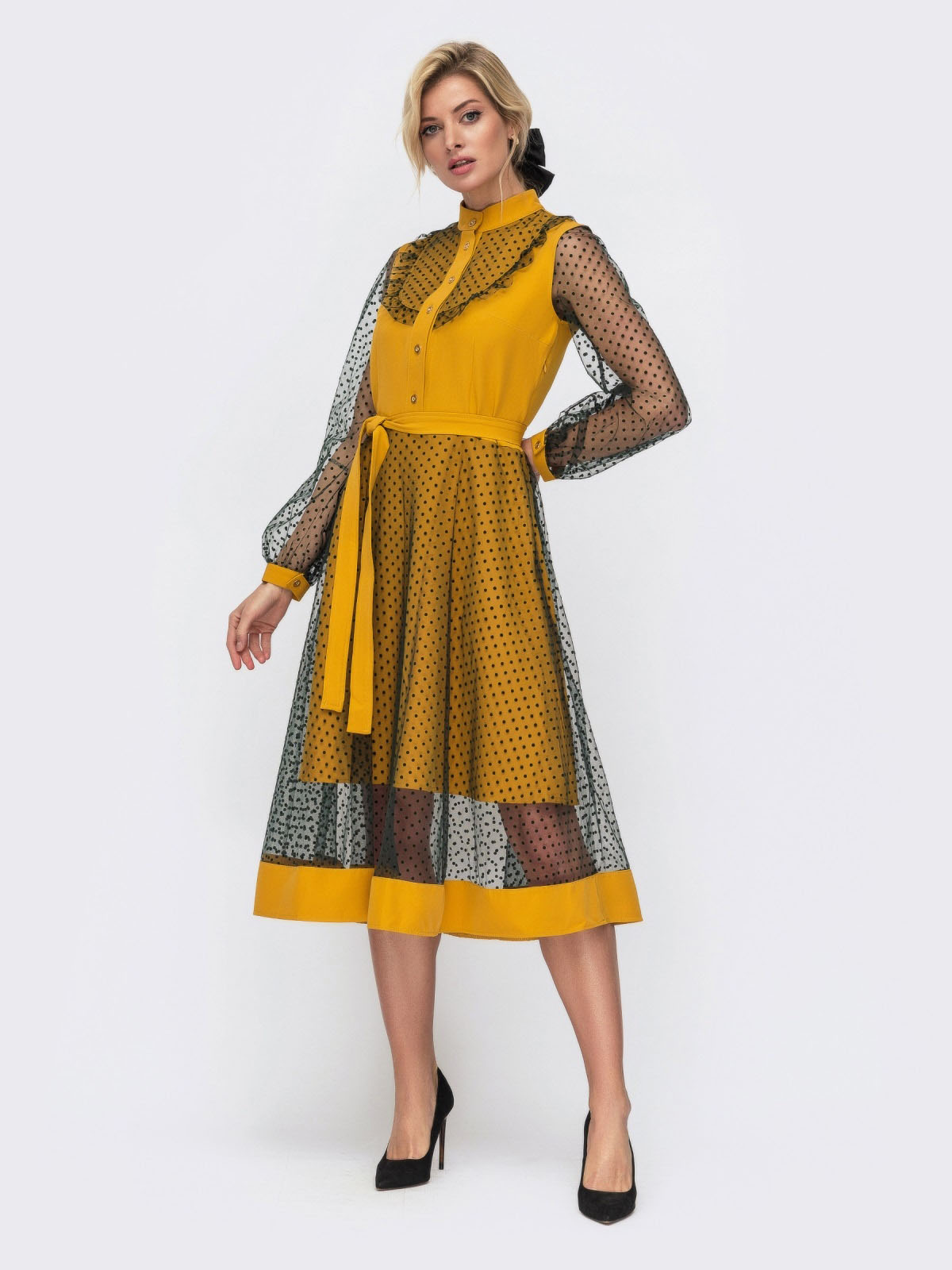Комбіноване жовте плаття | 59939 Комбіноване жовте плаття | 59939