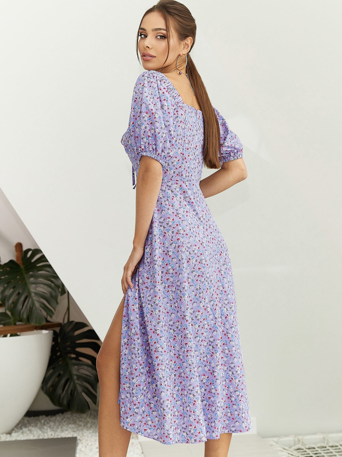 Принтована сукня бузкова | 59823 Принтована сукня бузкова | 59823