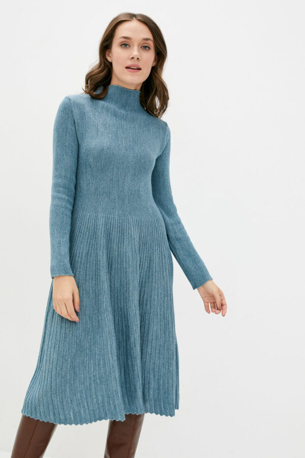 Трикотажна сукня сіро-блакитна | 60737