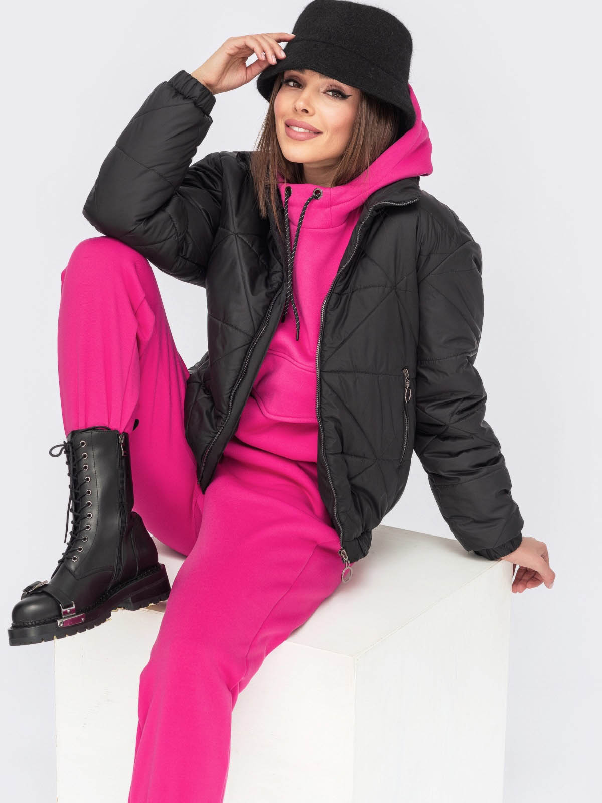 Куртка демісезонна коротка чорна | 60523 Куртка демісезонна коротка чорна | 60523