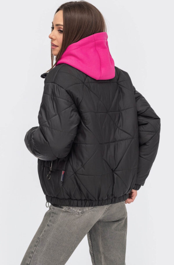 Куртка демісезонна коротка чорна | 60523