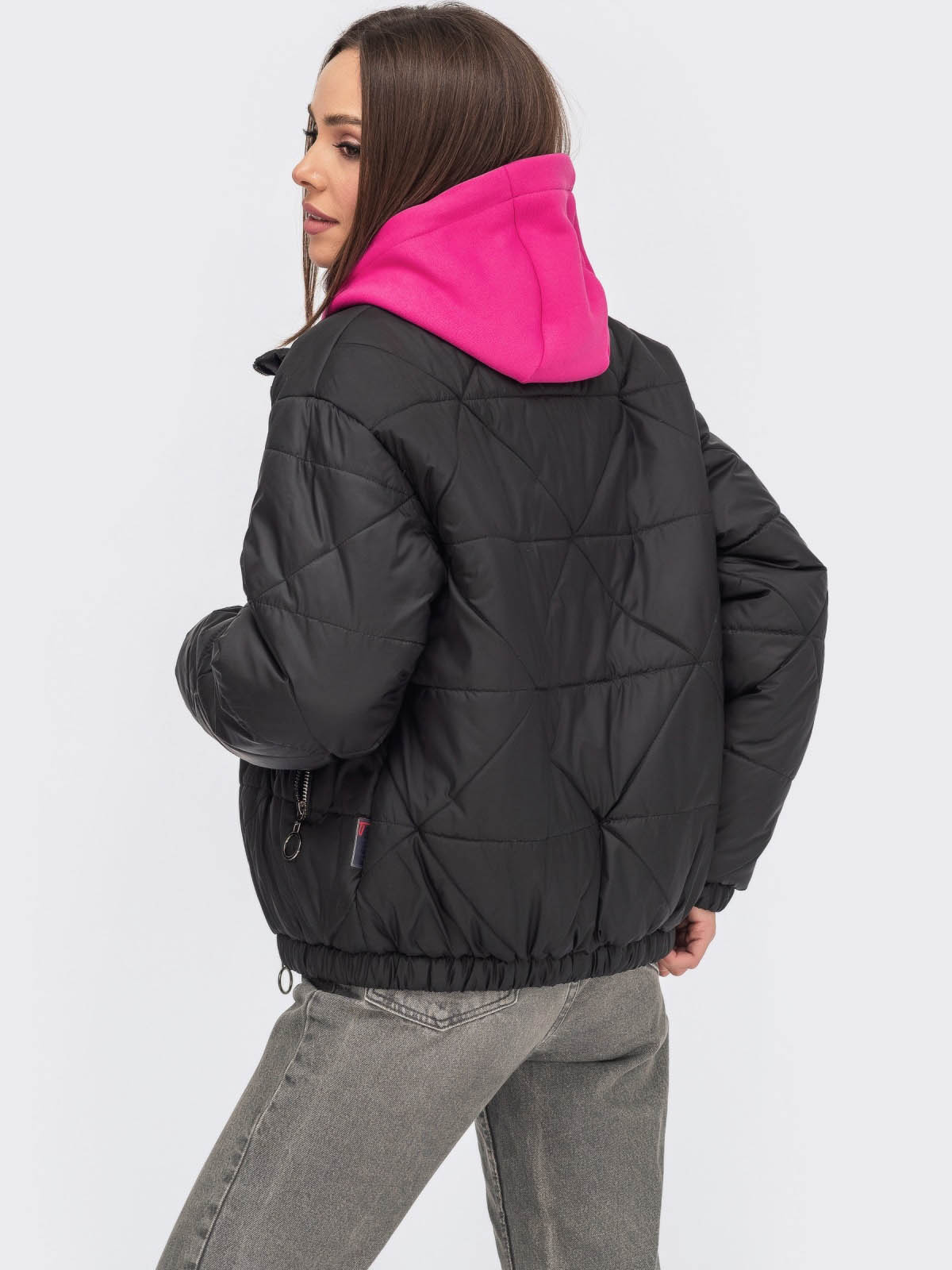 Куртка демісезонна коротка чорна | 60523 Куртка демісезонна коротка чорна | 60523