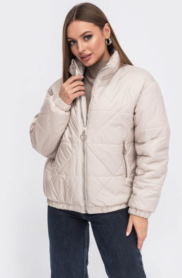 Куртка демісезонна коротка світло-бежева | 60529