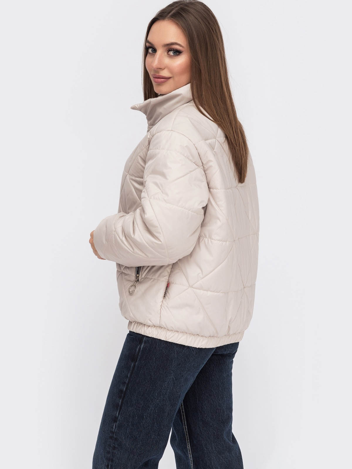 Куртка демісезонна коротка світло-бежева | 60529 Куртка демісезонна коротка світло-бежева | 60529