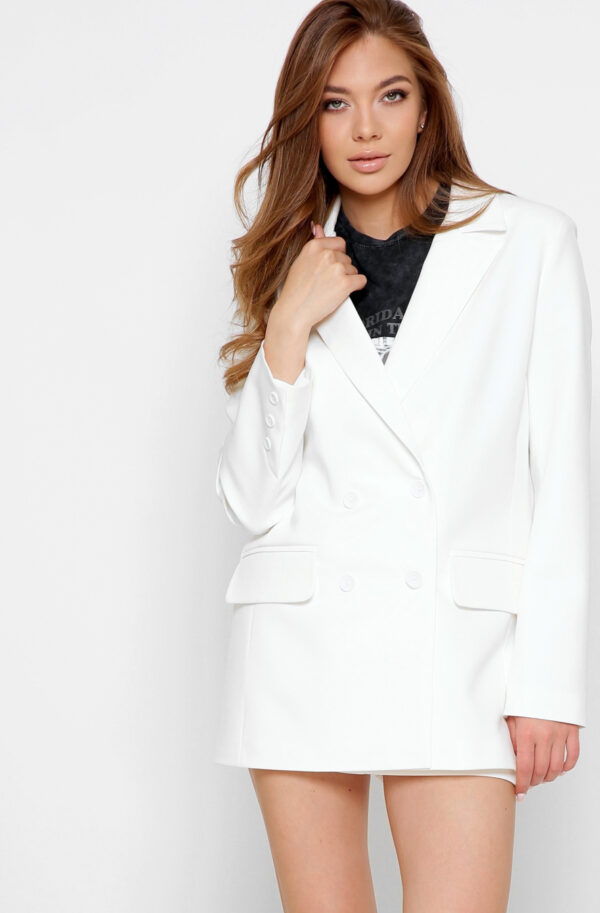 Подовжений білий піджак | 60784