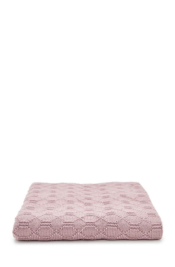 В'язаний плед пудровий | 61460