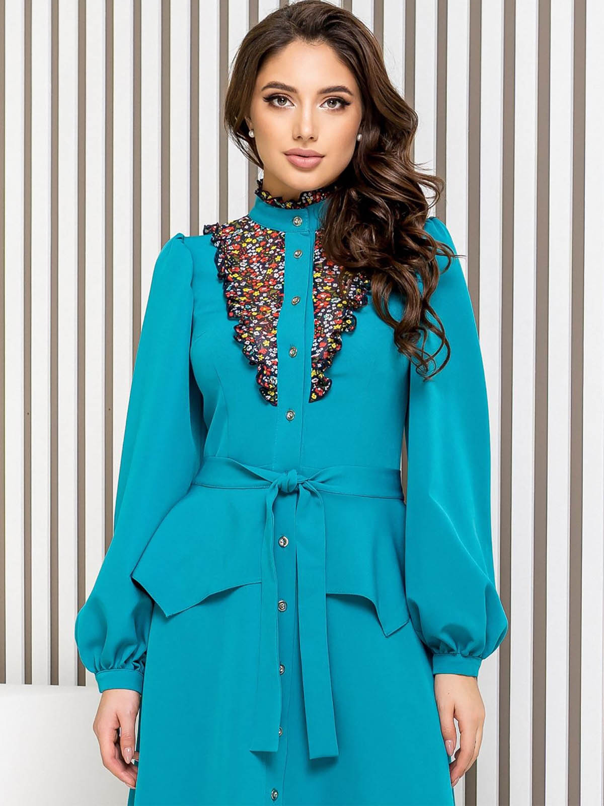 Блакитна сукня довжини міді | 61977 Блакитна сукня довжини міді | 61977