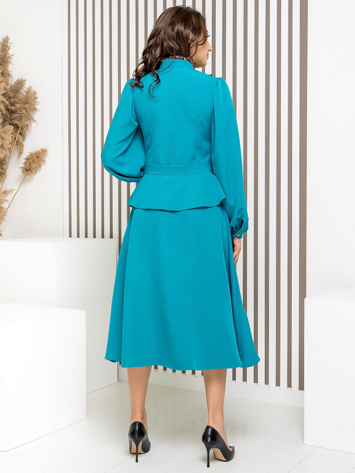 Блакитна сукня довжини міді | 61977 Блакитна сукня довжини міді | 61977