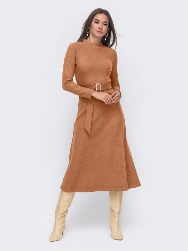 Трикотажна сукня коричнева | 61620