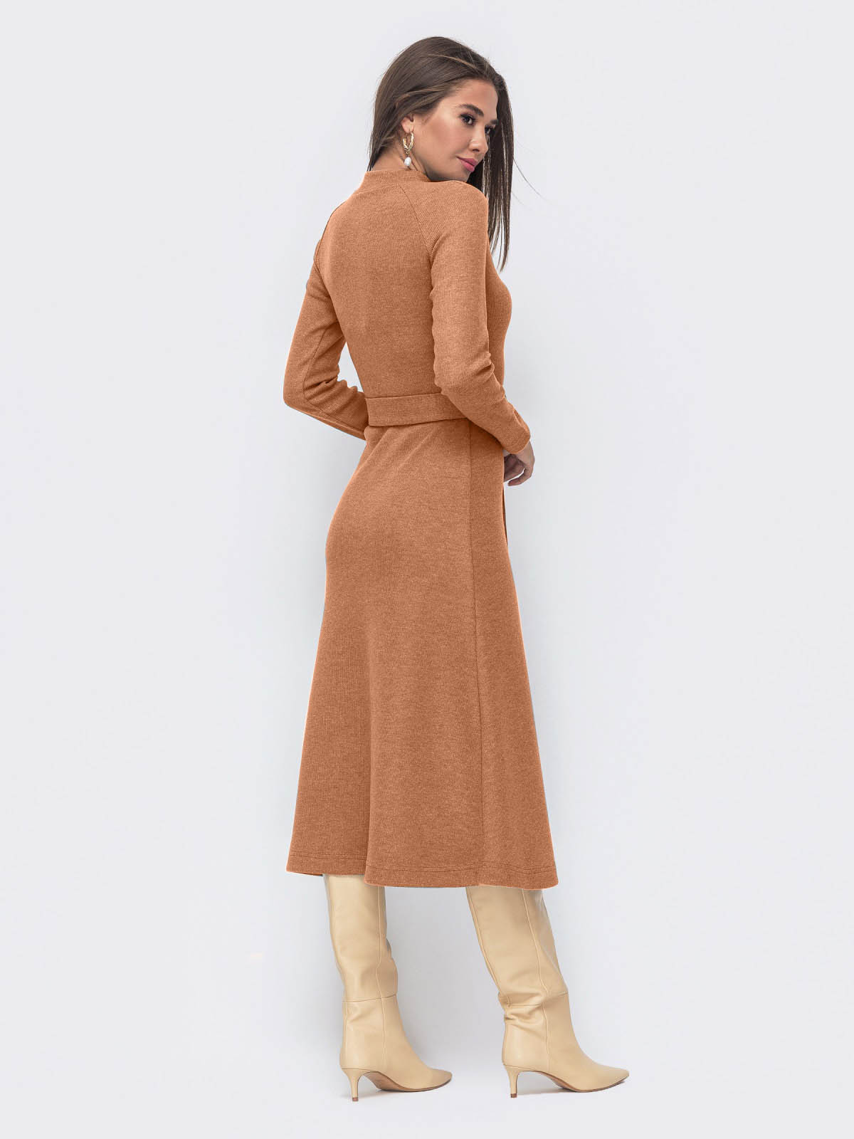 Трикотажна сукня коричнева | 61620