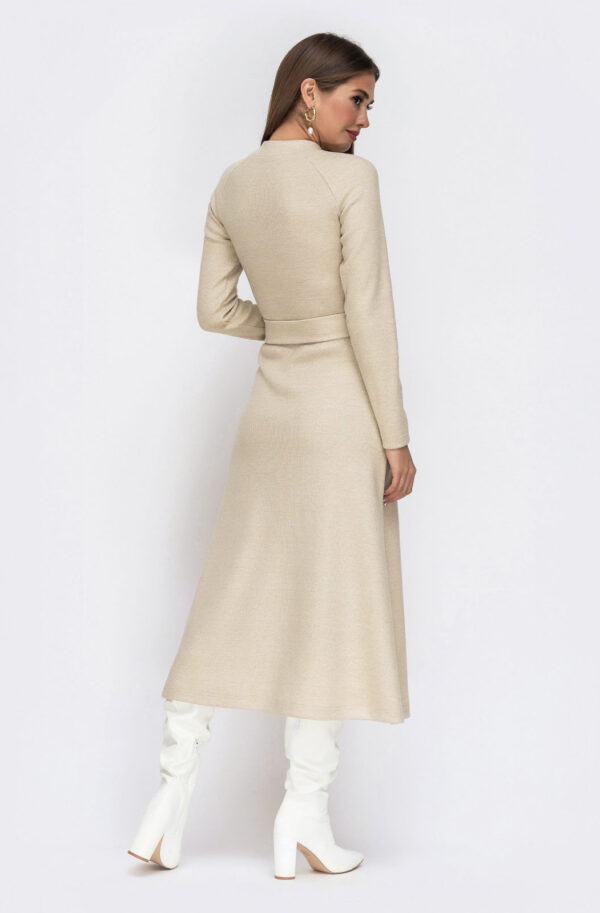 Трикотажна сукня світло-бежева | 61605