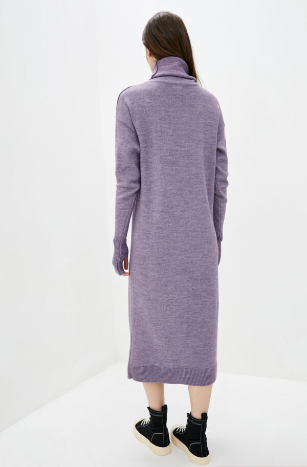 Сукня бузкова з коміром-хомутом | 61489