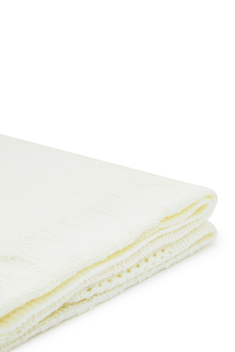 В'язаний плед білий | 61455 В'язаний плед білий | 61455